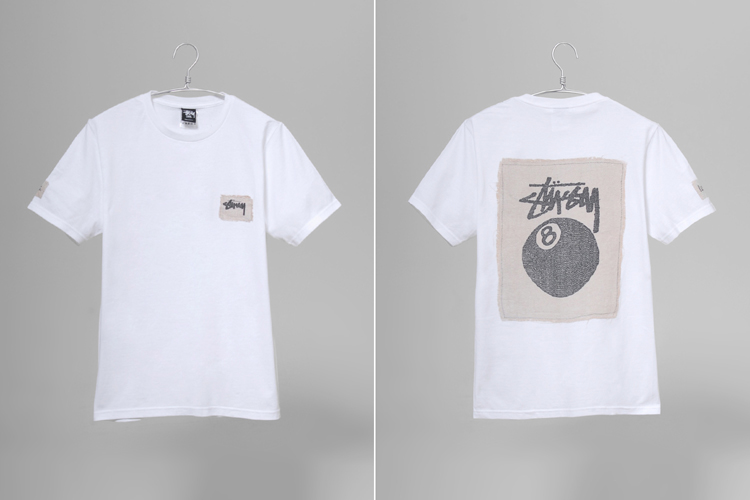 stussy 8 ball stitch 白色短t