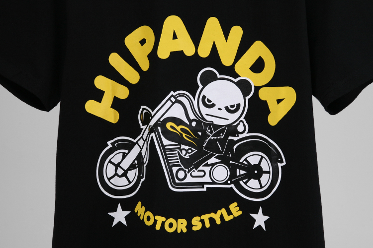 hipanda logo,hipanda hipanda 男款黑色摩托车短袖t