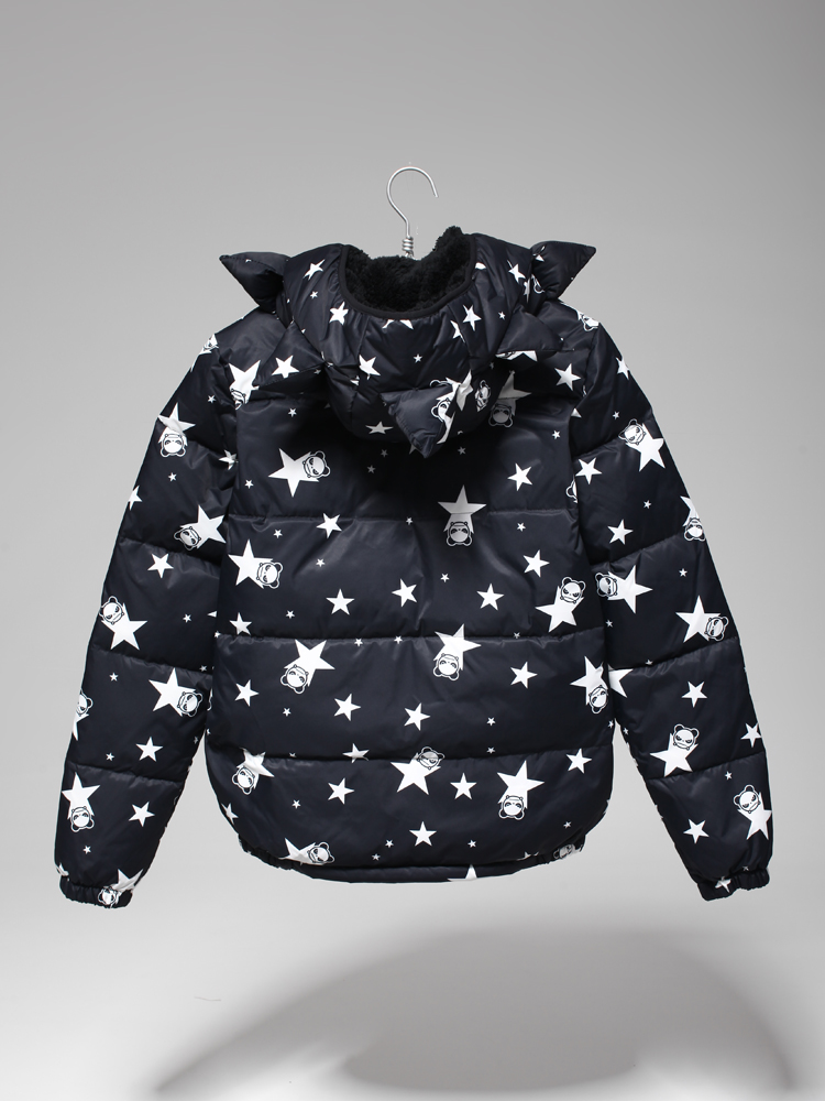 hipanda 男款星星(双层加厚)保暖连帽羽绒服